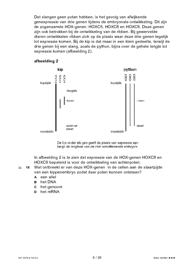 Opgaven examen HAVO biologie 2016, tijdvak 2. Pagina 9