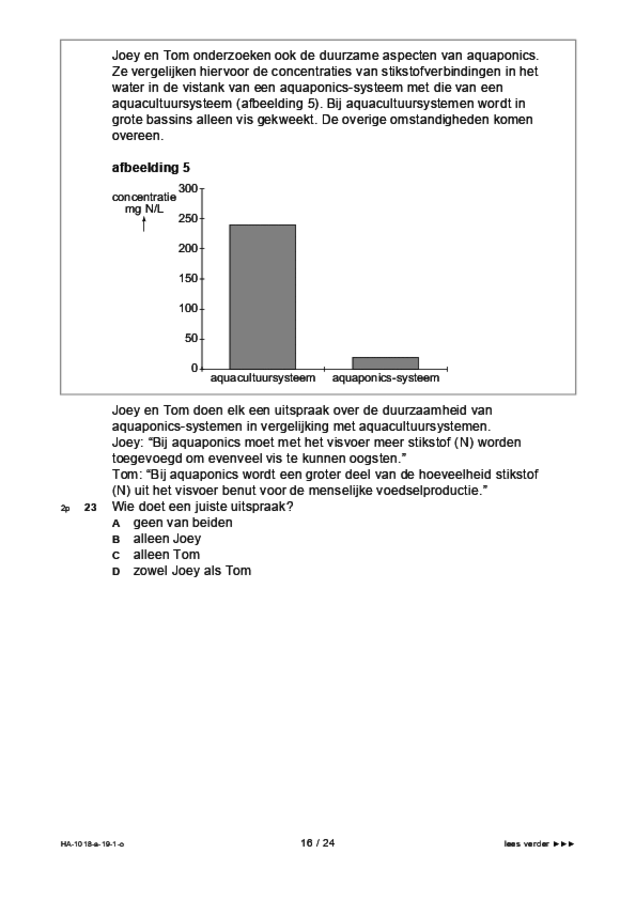 Opgaven examen HAVO biologie 2019, tijdvak 1. Pagina 16