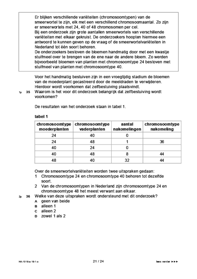 Opgaven examen HAVO biologie 2019, tijdvak 1. Pagina 21
