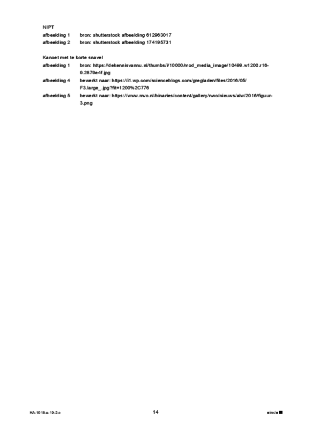 Correctievoorschrift examen HAVO biologie 2019, tijdvak 2. Pagina 14