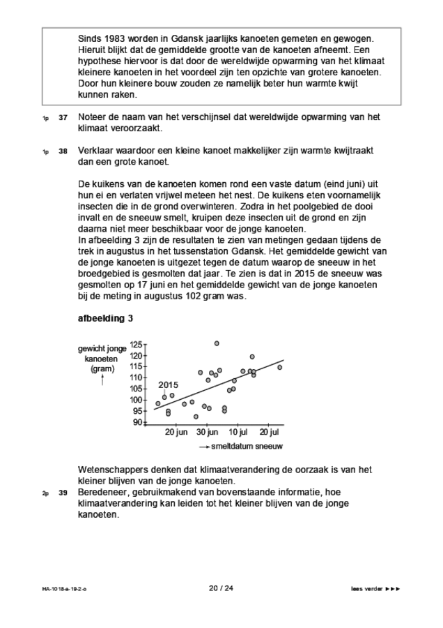 Opgaven examen HAVO biologie 2019, tijdvak 2. Pagina 20