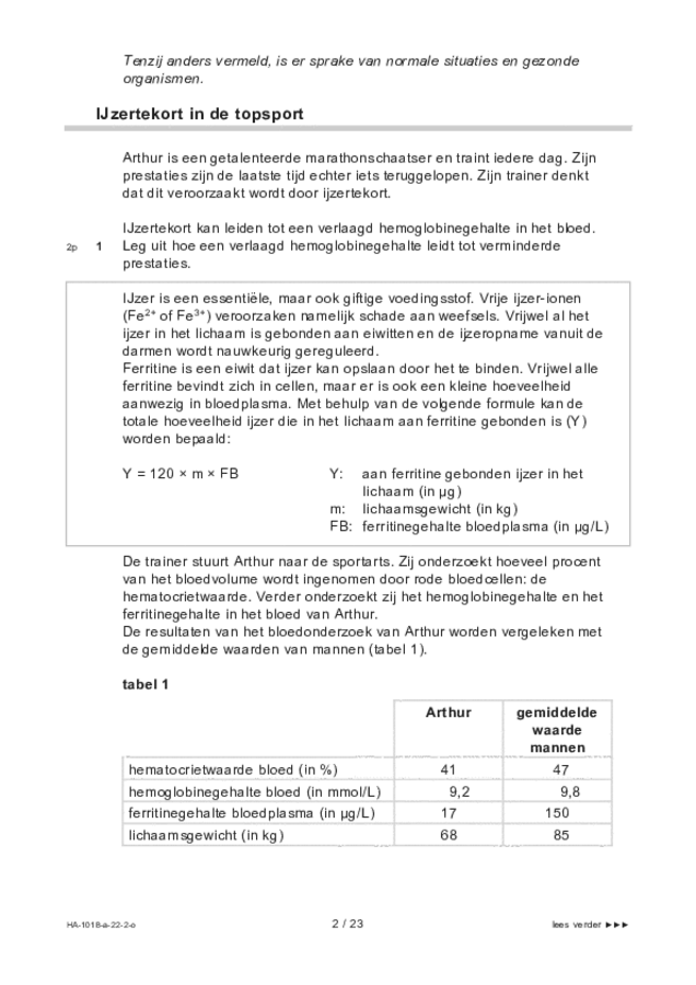 Opgaven examen HAVO biologie 2022, tijdvak 2. Pagina 2