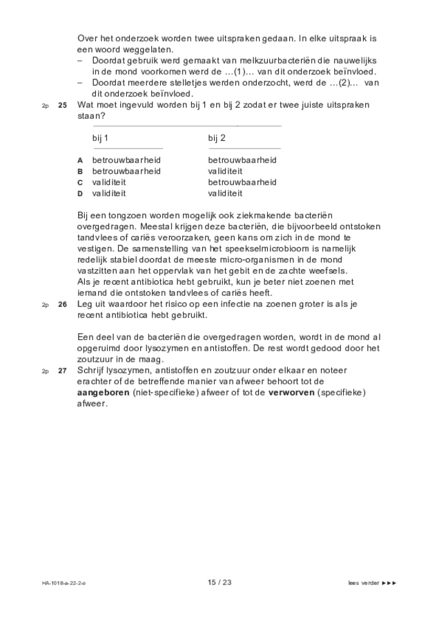 Opgaven examen HAVO biologie 2022, tijdvak 2. Pagina 15