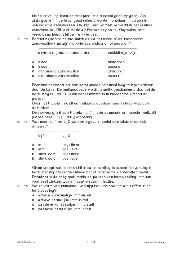 Opgaven examen HAVO biologie 2022, tijdvak 2. Pagina 8