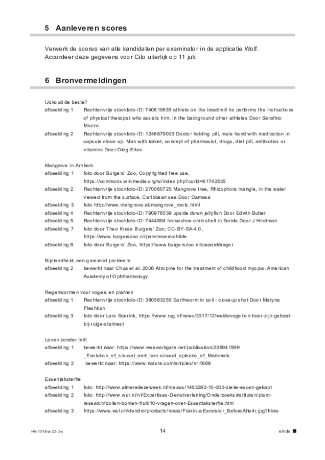 Correctievoorschrift examen HAVO biologie 2022, tijdvak 3. Pagina 14