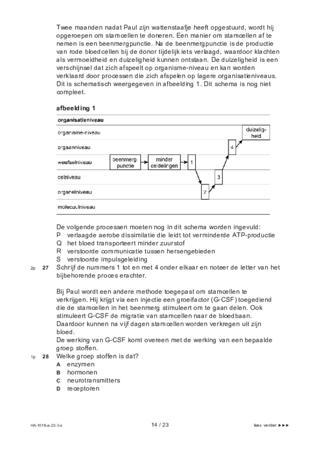 Opgaven examen HAVO biologie 2022, tijdvak 3. Pagina 14