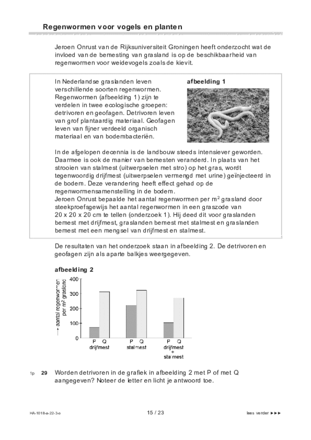 Opgaven examen HAVO biologie 2022, tijdvak 3. Pagina 15