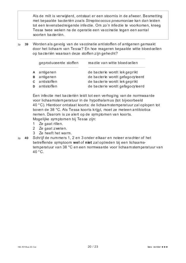 Opgaven examen HAVO biologie 2022, tijdvak 3. Pagina 20