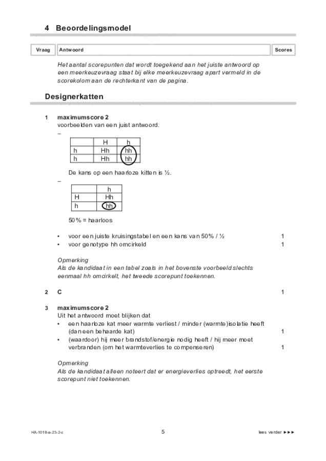 Correctievoorschrift examen HAVO biologie 2023, tijdvak 2. Pagina 5