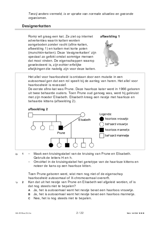 Opgaven examen HAVO biologie 2023, tijdvak 2. Pagina 2