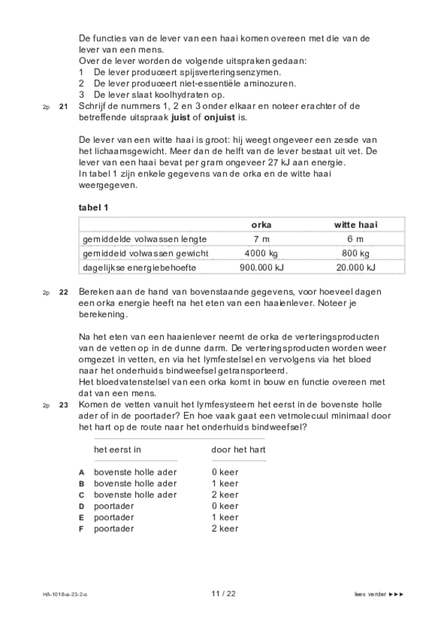 Opgaven examen HAVO biologie 2023, tijdvak 2. Pagina 11