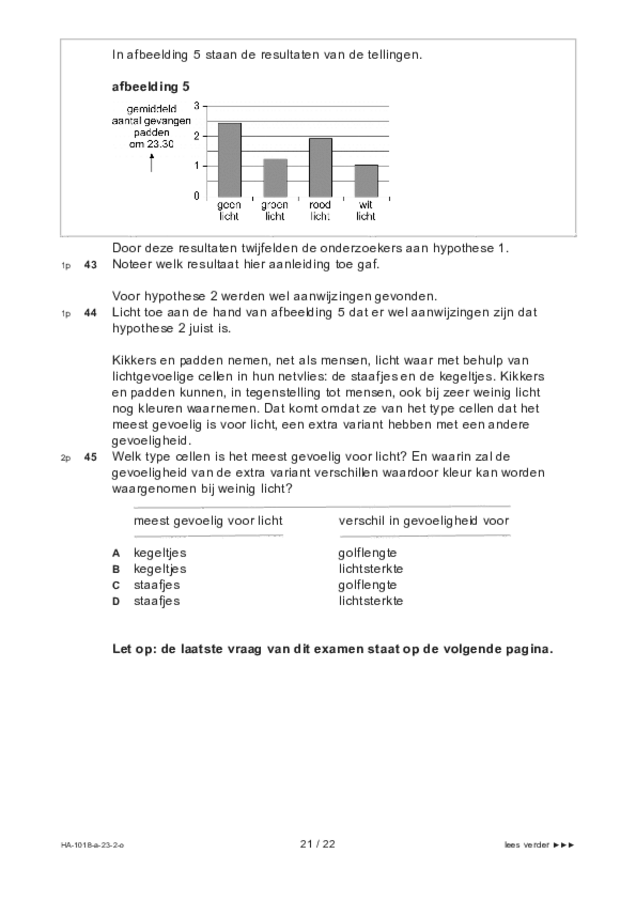 Opgaven examen HAVO biologie 2023, tijdvak 2. Pagina 21