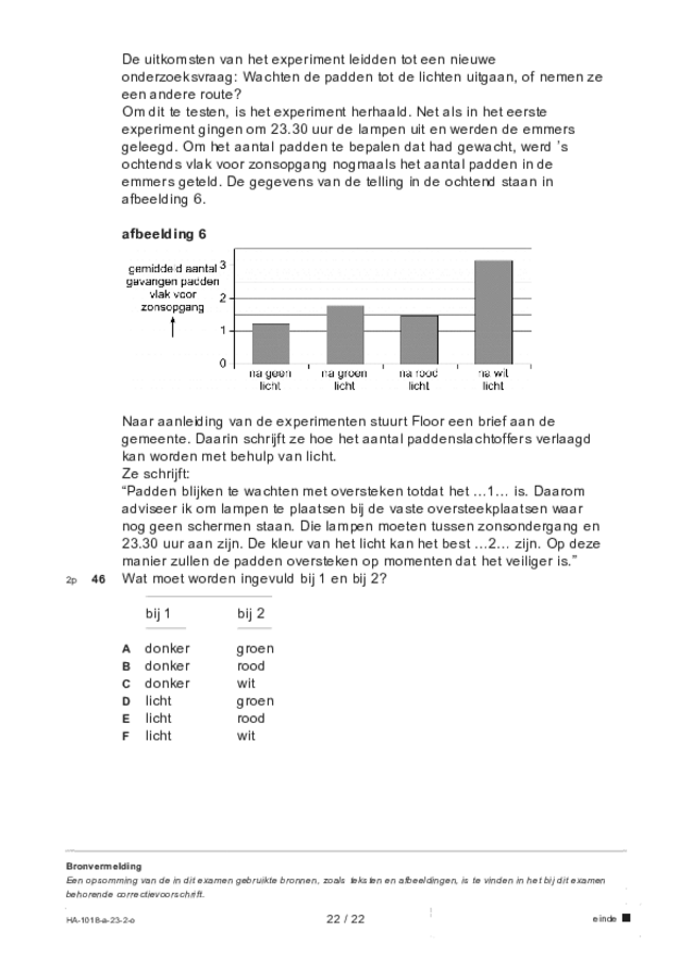 Opgaven examen HAVO biologie 2023, tijdvak 2. Pagina 22