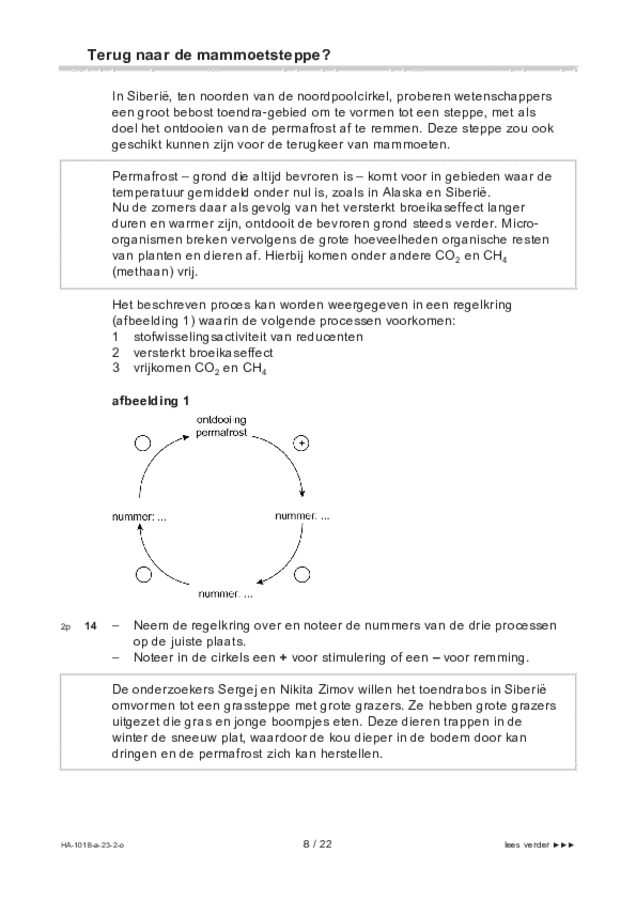 Opgaven examen HAVO biologie 2023, tijdvak 2. Pagina 8