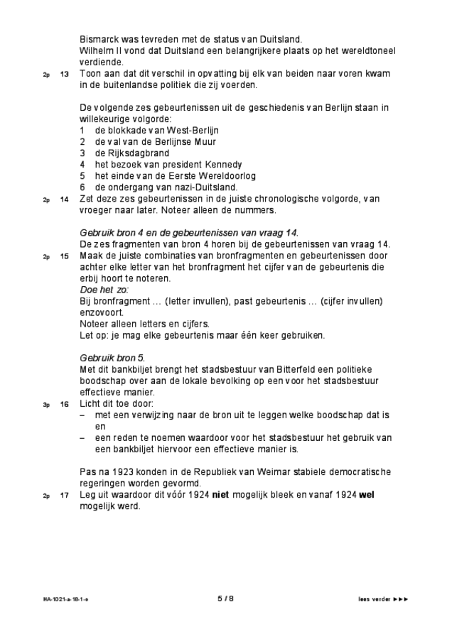 Opgaven examen HAVO geschiedenis 2018, tijdvak 1. Pagina 5