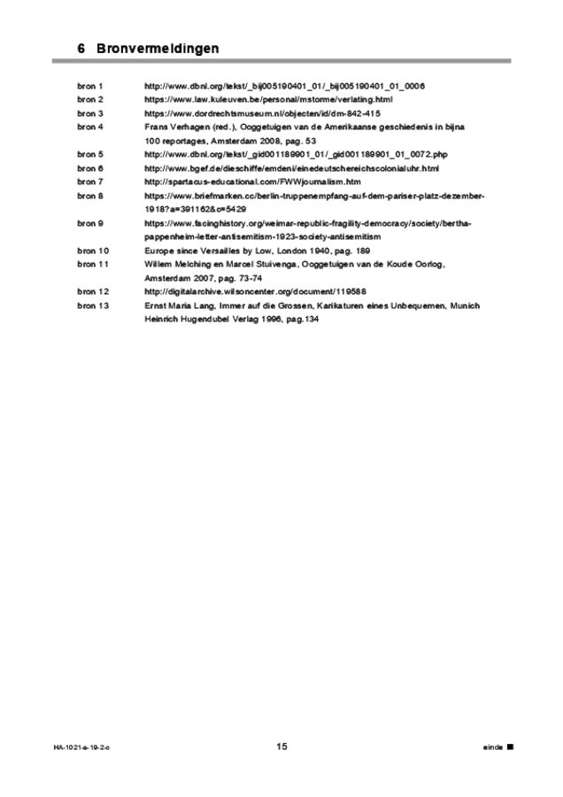 Correctievoorschrift examen HAVO geschiedenis 2019, tijdvak 2. Pagina 15