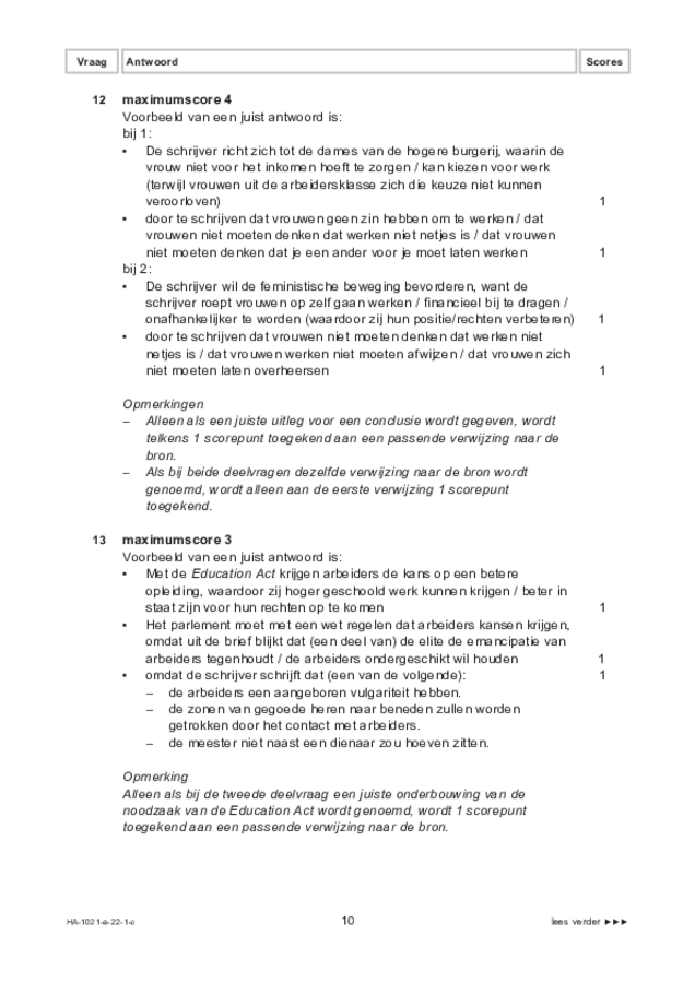 Correctievoorschrift examen HAVO geschiedenis 2022, tijdvak 1. Pagina 10