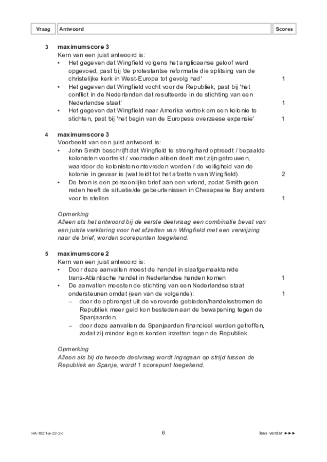 Correctievoorschrift examen HAVO geschiedenis 2022, tijdvak 2. Pagina 6