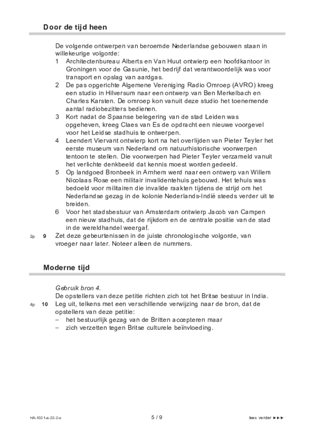 Opgaven examen HAVO geschiedenis 2022, tijdvak 2. Pagina 5