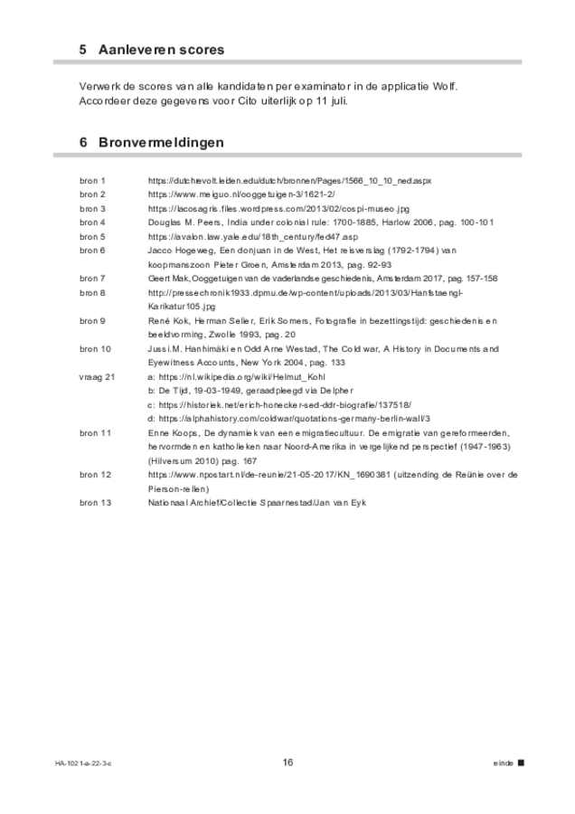 Correctievoorschrift examen HAVO geschiedenis 2022, tijdvak 3. Pagina 16
