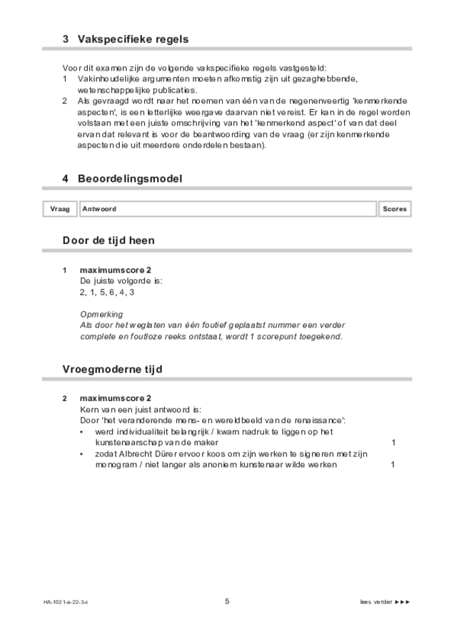 Correctievoorschrift examen HAVO geschiedenis 2022, tijdvak 3. Pagina 5