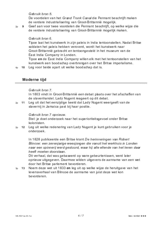 Opgaven examen HAVO geschiedenis 2023, tijdvak 1. Pagina 4