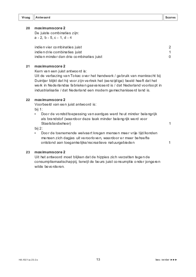 Correctievoorschrift examen HAVO geschiedenis 2023, tijdvak 2. Pagina 13
