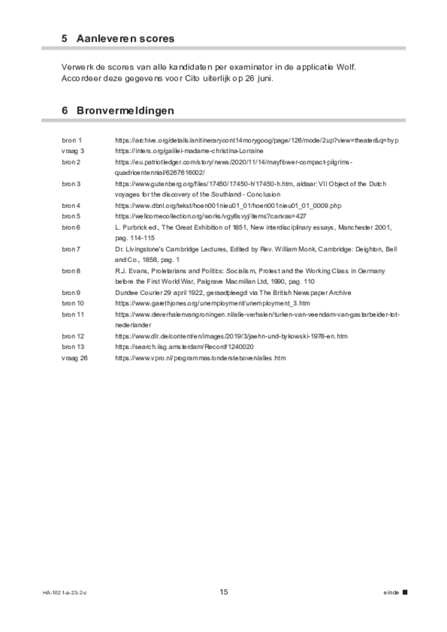 Correctievoorschrift examen HAVO geschiedenis 2023, tijdvak 2. Pagina 15