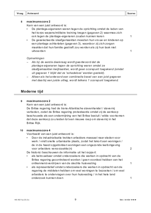 Correctievoorschrift examen HAVO geschiedenis 2023, tijdvak 2. Pagina 9