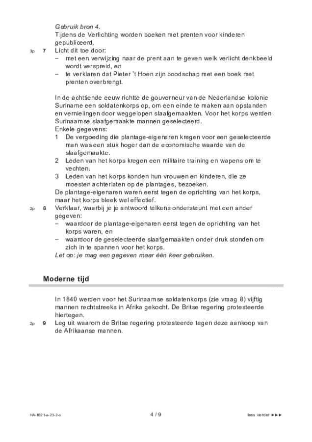 Opgaven examen HAVO geschiedenis 2023, tijdvak 2. Pagina 4