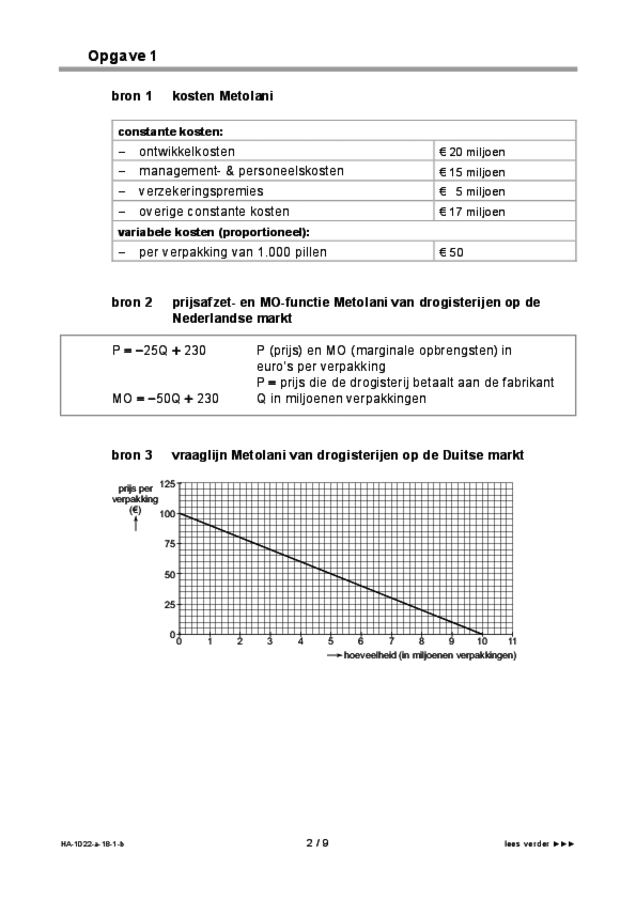 Bijlage examen HAVO economie 2018, tijdvak 1. Pagina 2