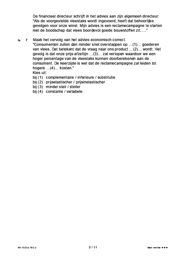 Opgaven examen HAVO economie 2019, tijdvak 2. Pagina 3