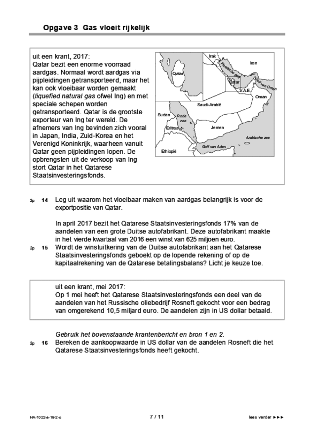 Opgaven examen HAVO economie 2019, tijdvak 2. Pagina 7