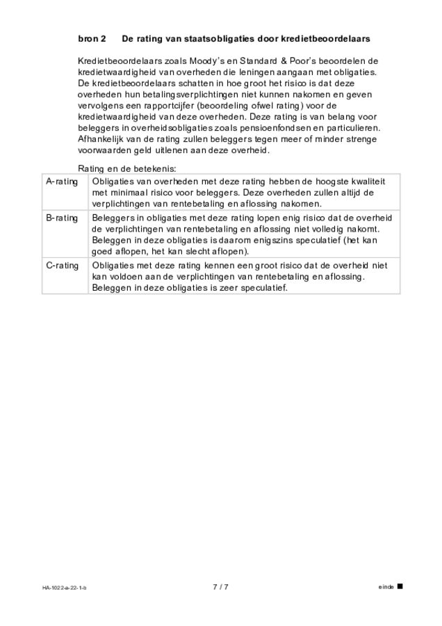 Bijlage examen HAVO economie 2022, tijdvak 1. Pagina 7