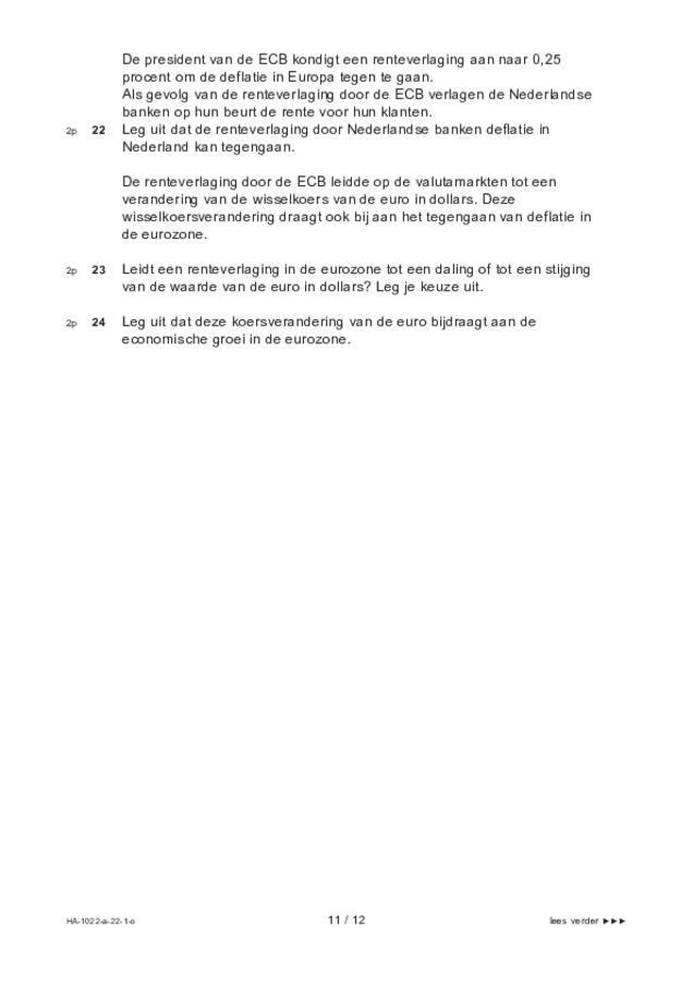 Opgaven examen HAVO economie 2022, tijdvak 1. Pagina 11