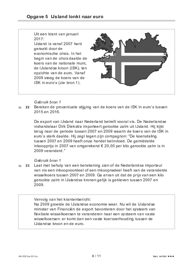 Opgaven examen HAVO economie 2022, tijdvak 2. Pagina 8