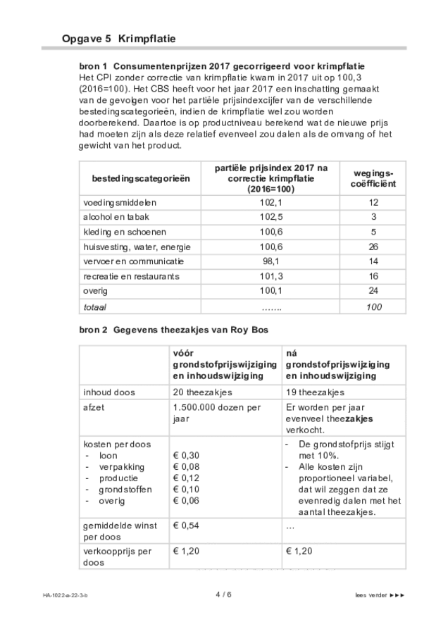 Bijlage examen HAVO economie 2022, tijdvak 3. Pagina 4