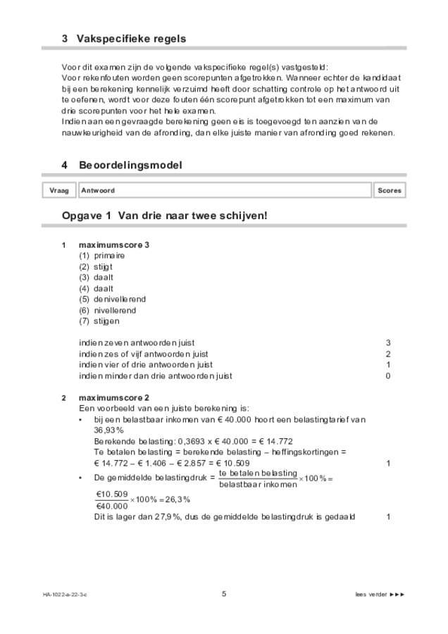 Correctievoorschrift examen HAVO economie 2022, tijdvak 3. Pagina 5