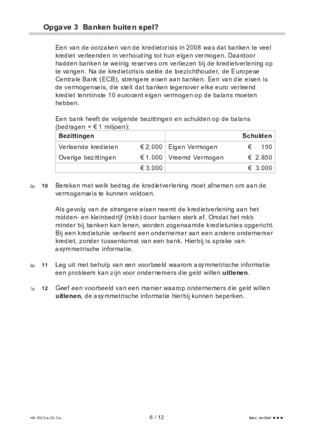 Opgaven examen HAVO economie 2022, tijdvak 3. Pagina 6