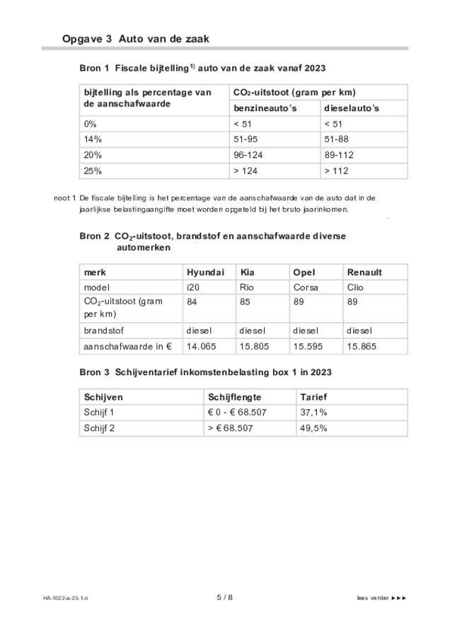 Bijlage examen HAVO economie 2023, tijdvak 1. Pagina 5