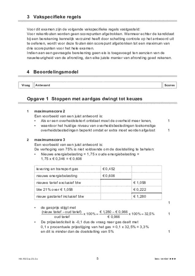 Correctievoorschrift examen HAVO economie 2023, tijdvak 2. Pagina 5