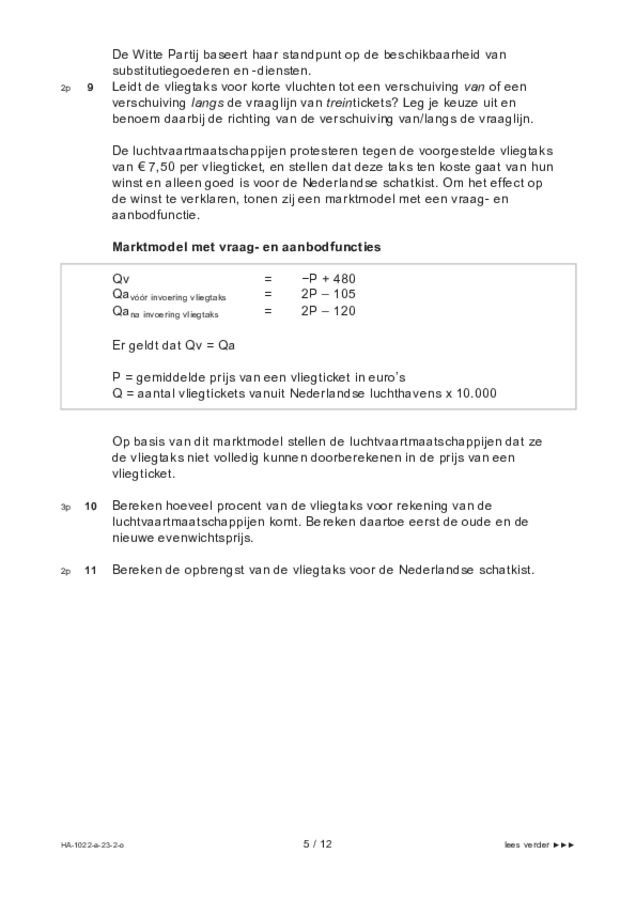 Opgaven examen HAVO economie 2023, tijdvak 2. Pagina 5