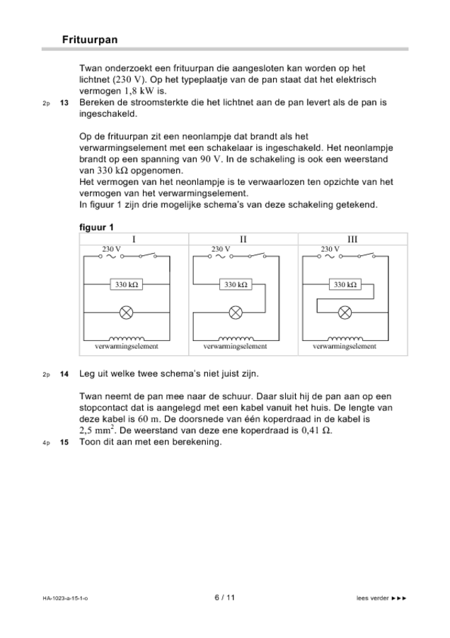 Opgaven examen HAVO natuurkunde 2015, tijdvak 1. Pagina 6