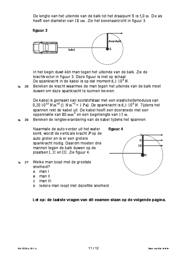 Opgaven examen HAVO natuurkunde 2018, tijdvak 1. Pagina 11