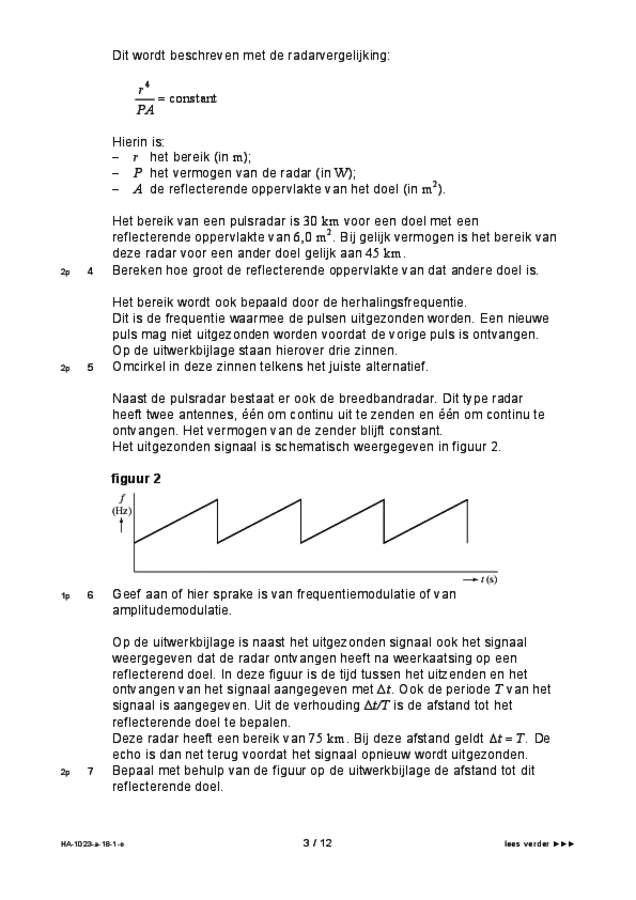 Opgaven examen HAVO natuurkunde 2018, tijdvak 1. Pagina 3
