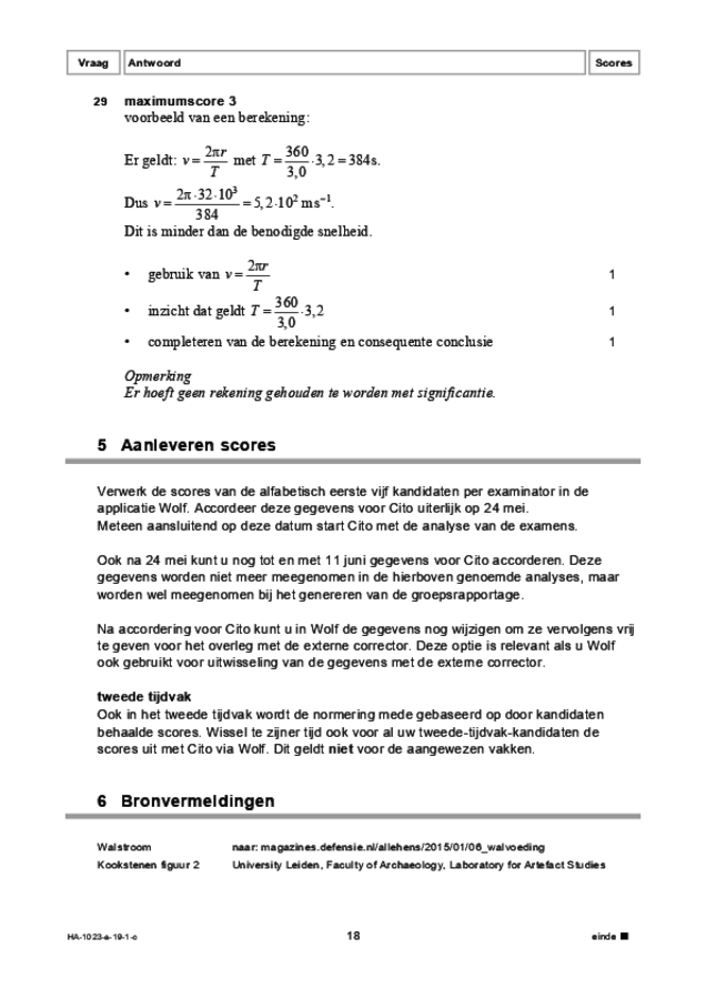 Correctievoorschrift examen HAVO natuurkunde 2019, tijdvak 1. Pagina 18