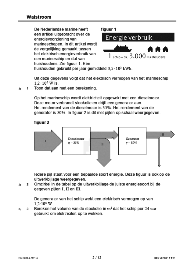 Opgaven examen HAVO natuurkunde 2019, tijdvak 1. Pagina 2