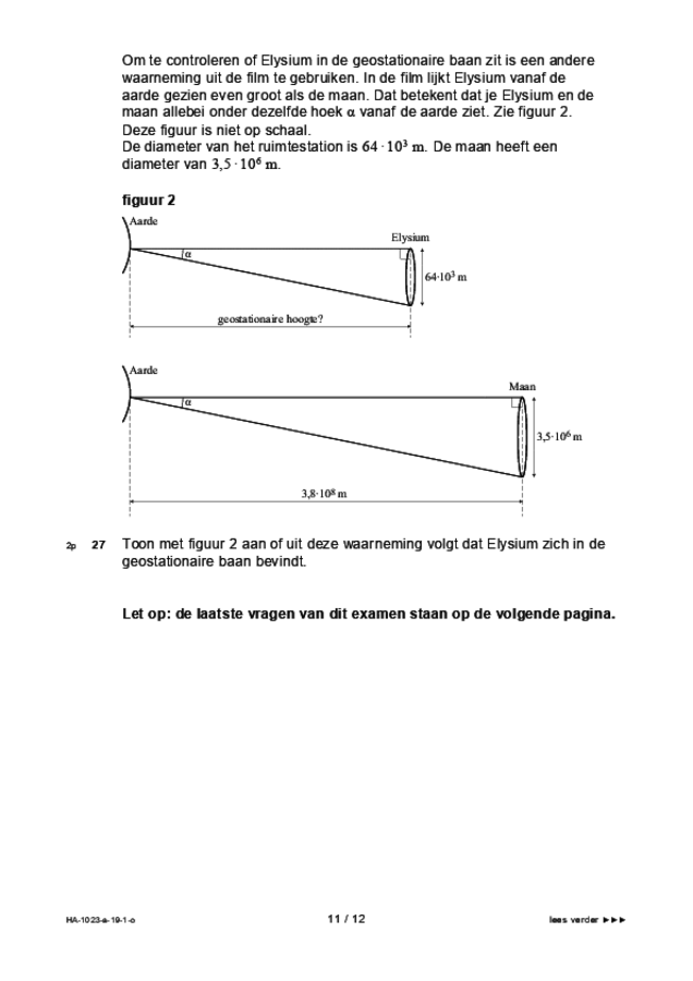 Opgaven examen HAVO natuurkunde 2019, tijdvak 1. Pagina 11