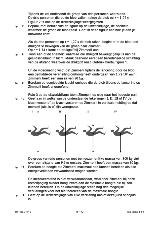 Opgaven examen HAVO natuurkunde 2019, tijdvak 1. Pagina 5