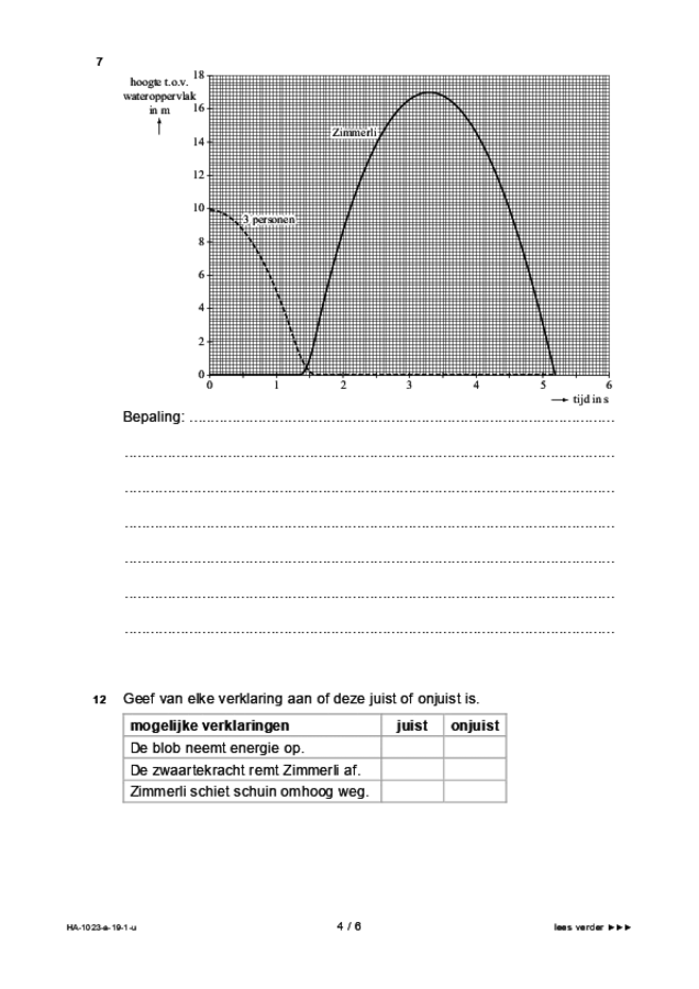 Uitwerkbijlage examen HAVO natuurkunde 2019, tijdvak 1. Pagina 4